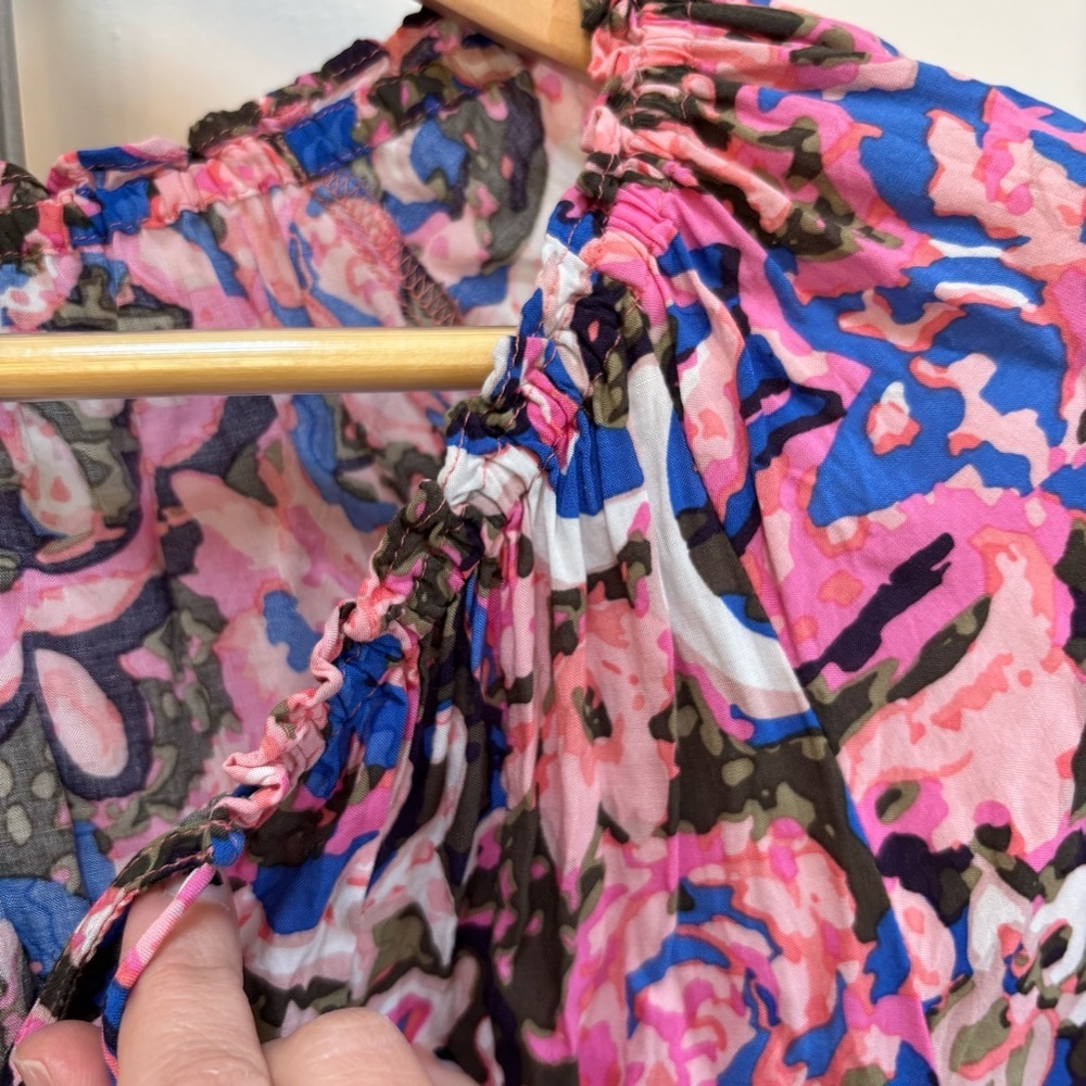 Talbots Floral Top Size Small Boho Coastal Lightweight Summer Resort Island - Picture 6 of 13